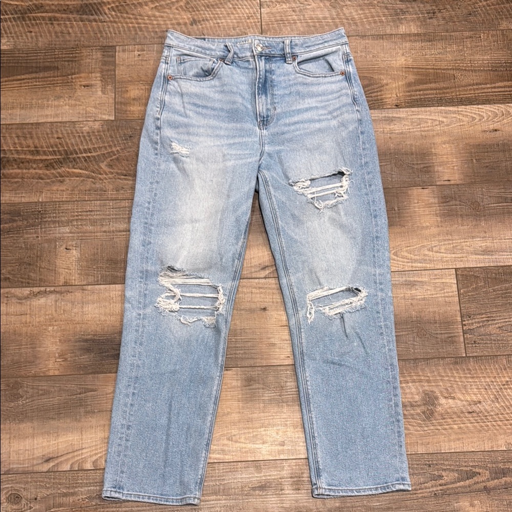 American Eagle Distressed Light Blue Jeans Stretch Size 8
